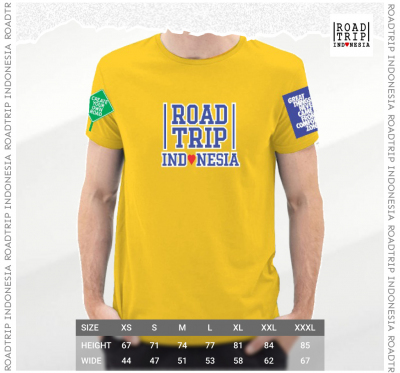 kaos roadtrip indonesia lengan pendek warna kuning