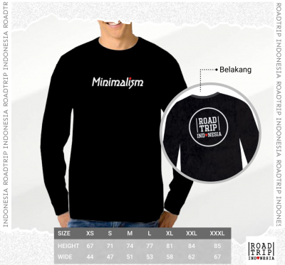 kaos roadtrip indonesia lengan panjang warna hitam