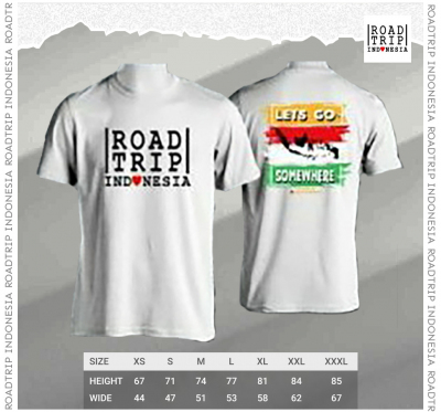 kaos roadtrip indonesia lengan pendek warna putih