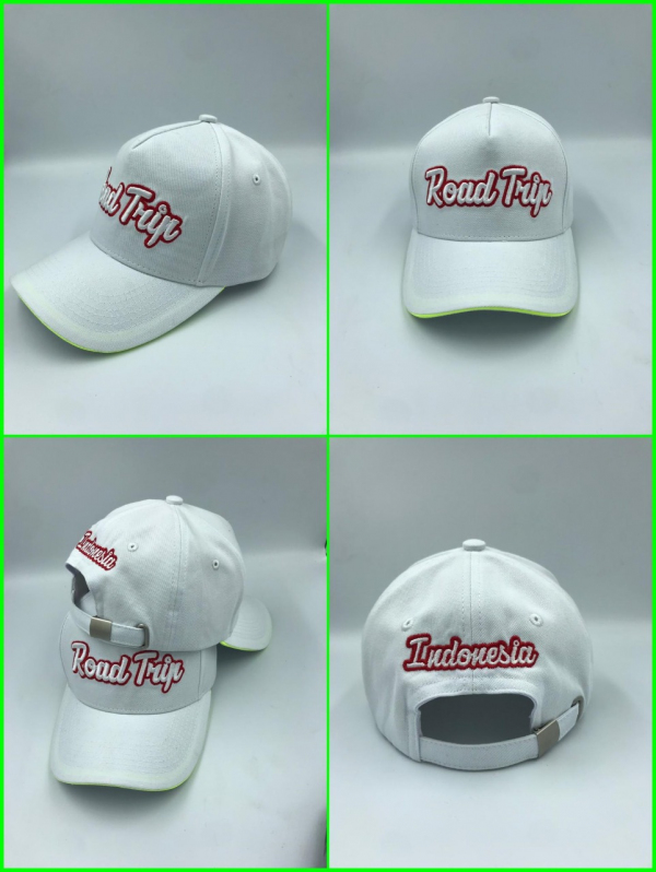 topi roadtrip indonesia warna putih